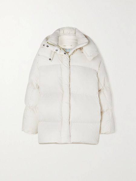  Tory Sport   Hooded Quilted Shell Down Jacket   Ivory 