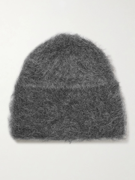  Toteme   Brushed Alpaca Blend Beanie   Gray 