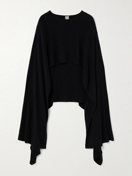  Toteme   Cape Effect Silk Sweater   Black 