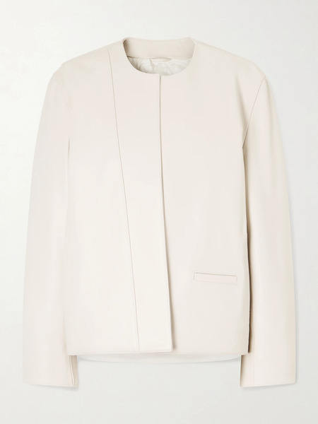  Toteme   Padded Leather Jacket   Beige 