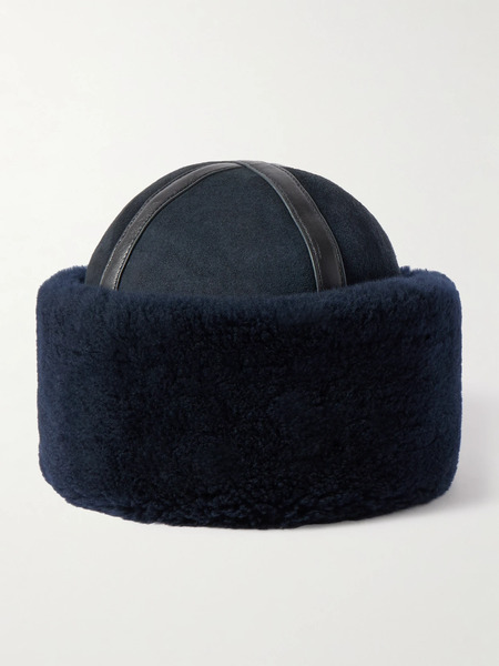  Toteme   Shearling Hat   Navy 