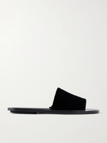  Toteme   Studded Velvet Slides   Black 