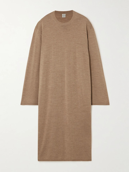 Toteme   Wool Midi Dress   Camel 