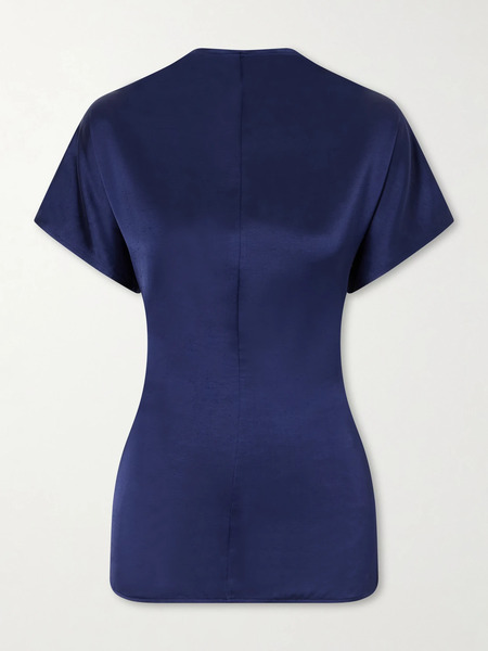  Tove   Beatrix Dupioni Blouse   Navy 