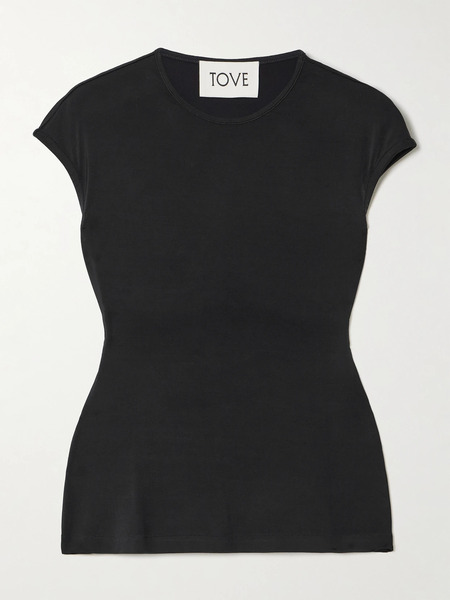  Tove   Deca Stretch Jersey Top   Black 