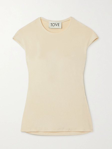  Tove   Deca Stretch Jersey Top   Cream 