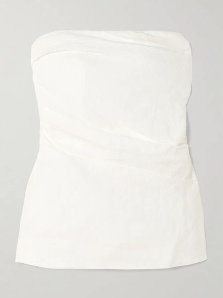  Tove   Izel Linen Bandeau Top   Off White 