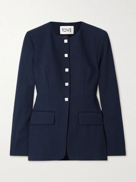  Tove   Moya Wool Twill Jacket   Navy 