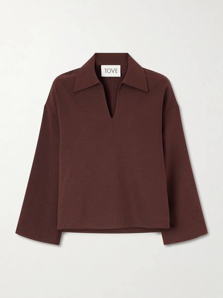  Tove   Poplin Blouse   Brown 