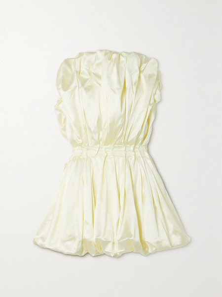  Tove   Raynara Strapless Gathered Satin Top   Off White 