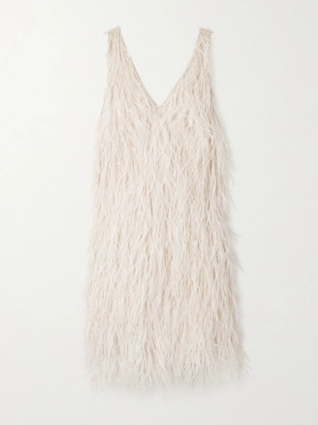  Twp   Embellished Mesh Mini Dress   Ivory 