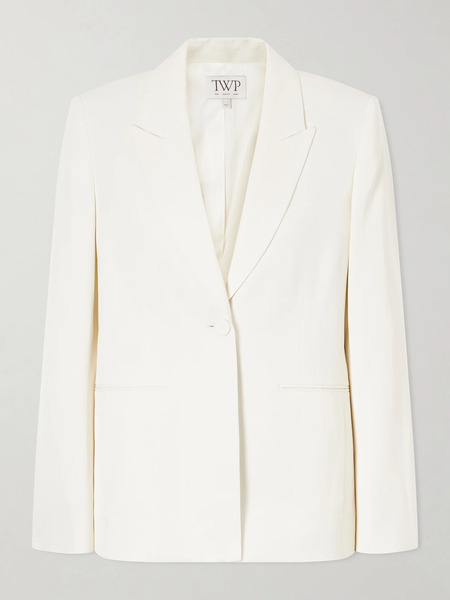  Twp   Her Fit Satin Blazer   Off White 