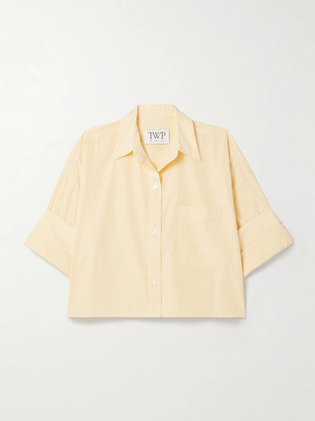  Twp   Next Ex Striped Cotton Poplin Shirt   Yellow 