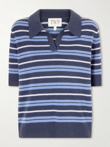  Twp   Slightly Oversized Polo Top   Navy 