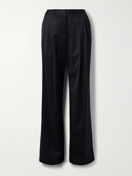  Twp   Sullivan Pleated Linen Straight Leg Pants   Navy 