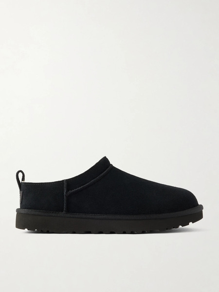  Ugg   Classic Micro Shearling Lined Suede Slippers   Black 