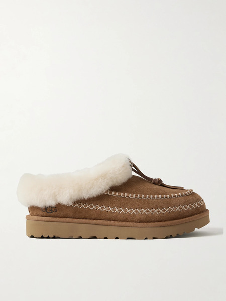  Ugg   Tasman Alpine Embroidered Shearling Slippers   Camel 