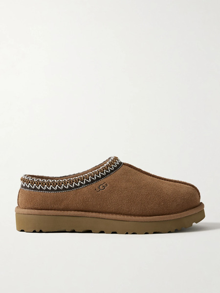  Ugg   Tasman Embroidered Shearling Slippers   Camel 