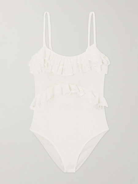  Ulla Johnson   Bania Ruffled Crocheted Bodysuit   Ivory 