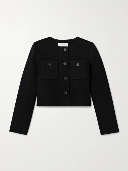  Ulla Johnson   Eve Cropped Wool Blend Felt Jacket   Black 