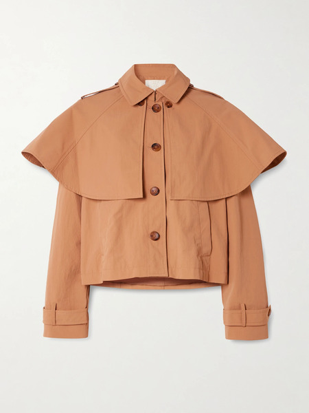  Ulla Johnson   River Cape Effect Crinkled Shell Jacket   Brown 