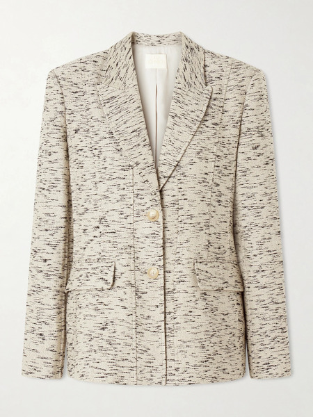  Ulla Johnson   Tess Single Breasted Tweed Blazer   Gray 