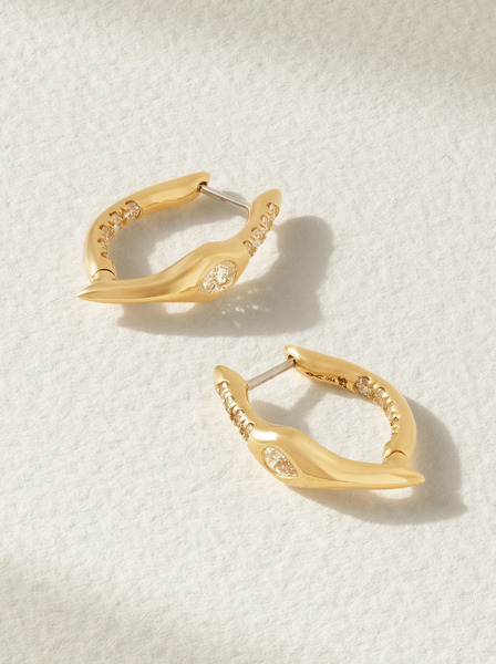  Uniform Object   Mini Axle 18 Karat Gold Diamond Earrings   One Size 