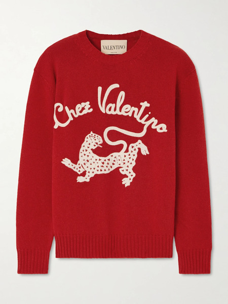  Valentino Garavani   Embroidered Wool Sweater   Small 