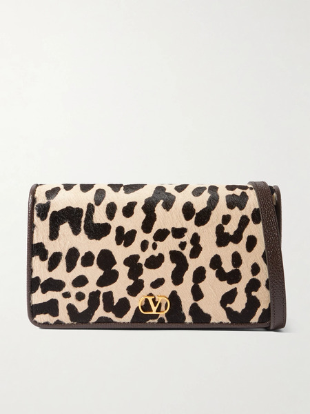  Valentino Garavani   Vlogo Signature Mini Leopard Print Calf Hair And Textured Leather Shoulder Bag   Leopard Print 