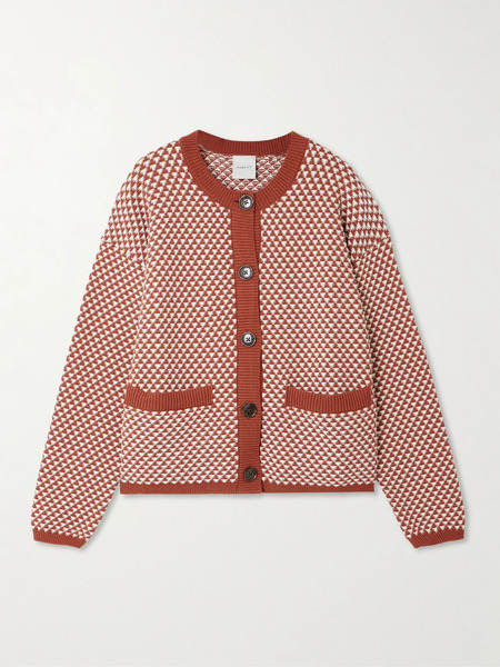  Varley   Elmwick Jacquard Knit Cotton Cardigan   Red 