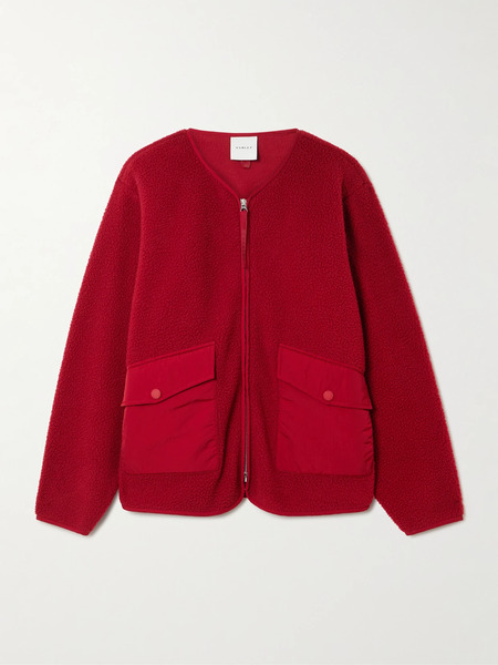  Varley   Marina Shell Trimmed Recycled Fleece Jacket   Red 