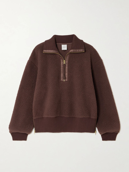  Varley   Roselle Recycled Fleece Half Zip Sweater   Burgundy 