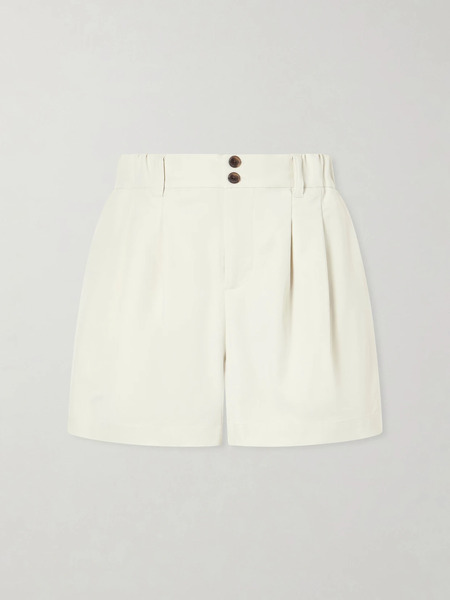  Varley   Tansy Pleated Woven Shorts   Ivory 