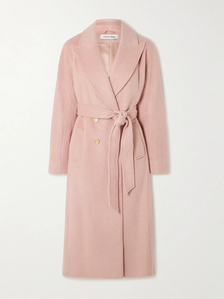  Veronica Beard   Della Double Breasted Woven Coat   Blush 