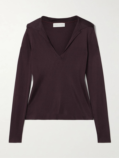 Veronica De Piante   Ada Stretch Knit Polo Shirt   Red 