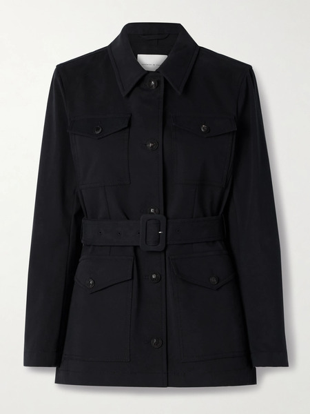  Veronica De Piante   Amelia Belted Cotton Blend Jacket   Navy 