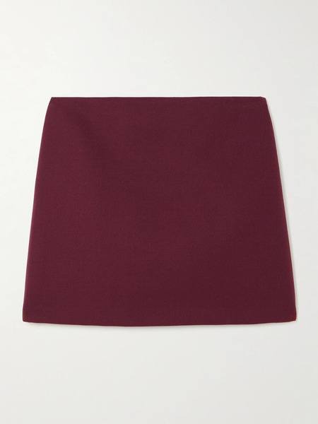  Veronica De Piante   Cecily Wool Twill Mini Skirt   Burgundy 