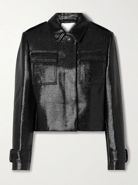  Veronica De Piante   Frankie Wool Blend Twill Jacket   Black 
