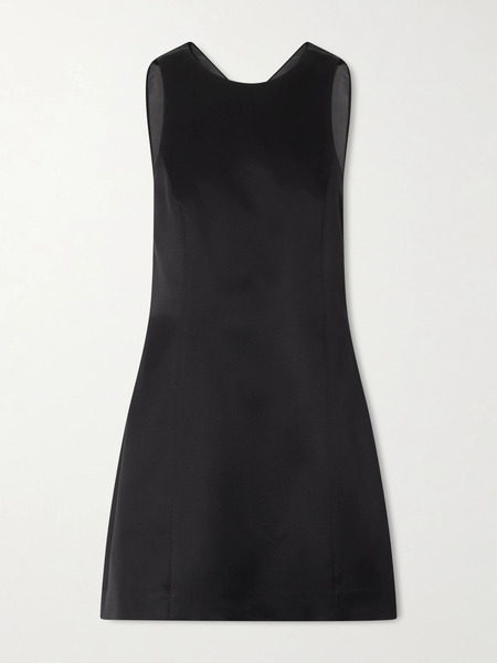  Veronica De Piante   Soren Open Back Silk Mini Dress   Black 