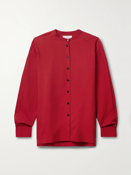  Veronica De Piante   Wool And Silk Blend Shirt   Red 