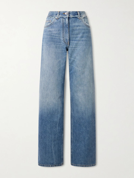  Versace   Distressed Mid Rise Straight Leg Jeans   Mid Denim 