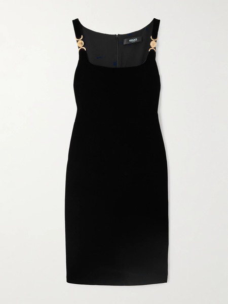  Versace   Embellished Velvet Mini Dress   Black 
