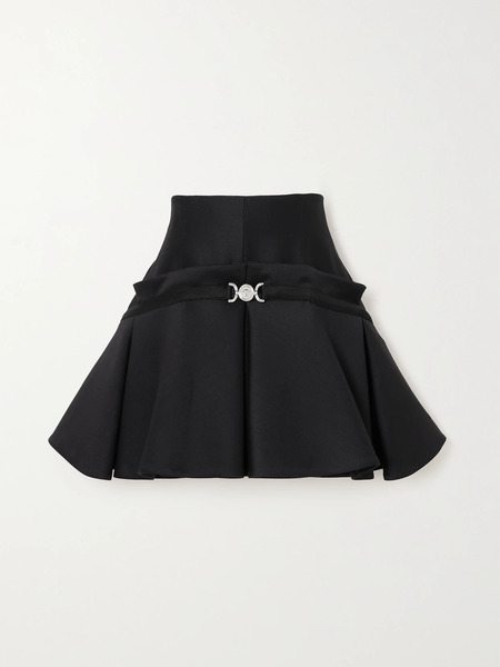  Versace   Embellished Wool And Silk Satin Mini Skirt   Black 