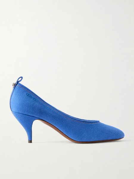  Versace   Tina 65 Mm Denim Pumps   Blue 