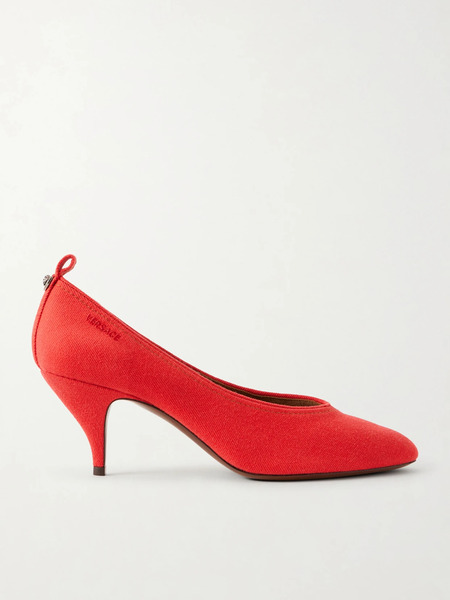  Versace   Tina 65 Mm Denim Pumps   Red 
