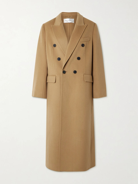  Victoria Beckham   Double Breasted Wool And Cashmere Blend Coat   Camel 