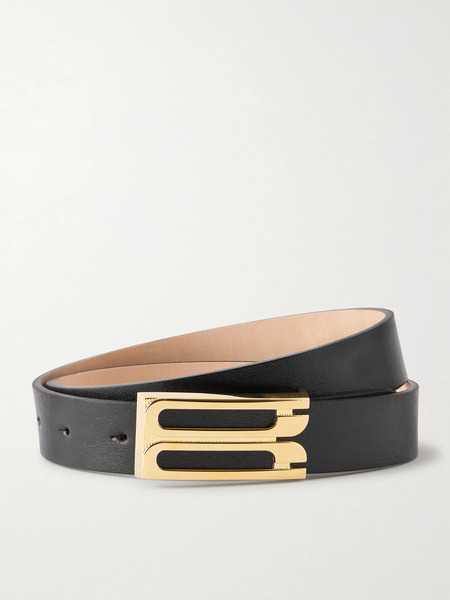  Victoria Beckham   Frame Textured Leather Belt   Black 