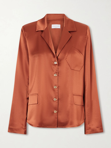  Violante Nessi   Joli Satin Blouse   Orange 