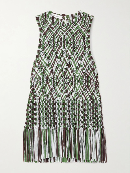  Wales Bonner   Java Fringed Macramé Top   Green 