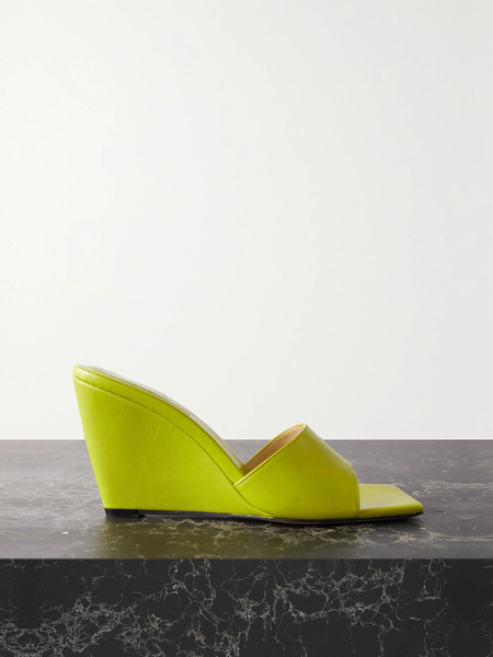  Wandler   Gaia Leather Wedge Mules   Green 